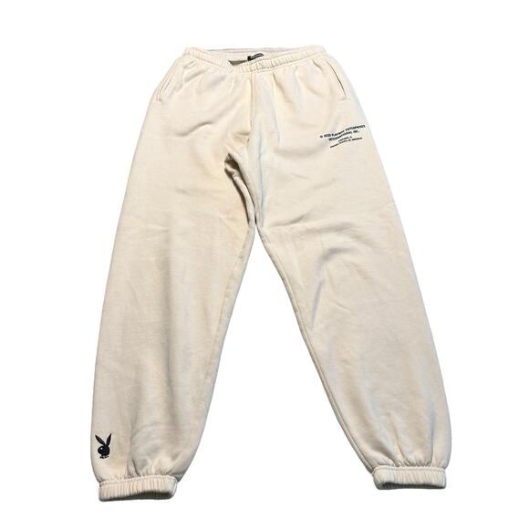 Playboy X Pacsun Pants - Cream Playboy Pacsun Baggy Sweatpants Women’s Small